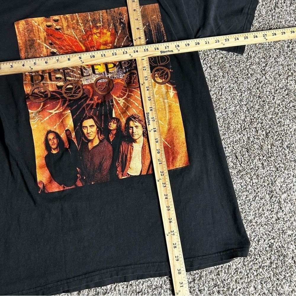 Vintage Def Leppard Shirt Mens Large Black 90s 1996 Band Tee Concert Tour Rock - Picture 6 of 10